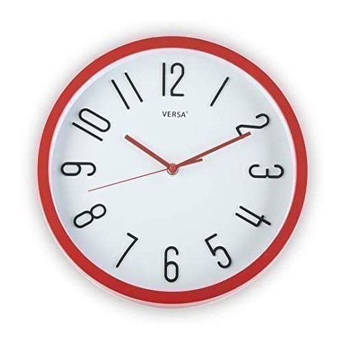 RELOJ PARED VERSA ROJO DIA REDONDO 30CMS